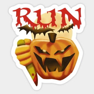 Run Halloween Pumpkin Monster Face Costume For Women&Men Sticker